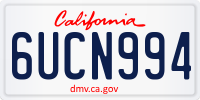 CA license plate 6UCN994