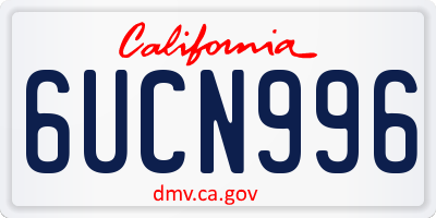 CA license plate 6UCN996