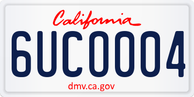 CA license plate 6UCO004