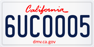 CA license plate 6UCO005