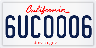 CA license plate 6UCO006