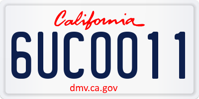 CA license plate 6UCO011