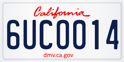 CA license plate 6UCO014