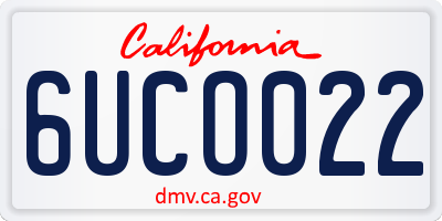 CA license plate 6UCO022