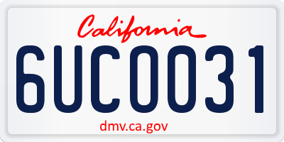 CA license plate 6UCO031