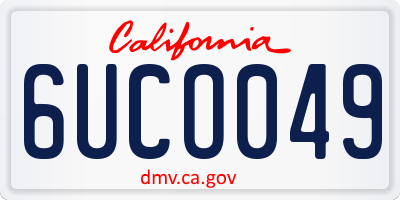 CA license plate 6UCO049