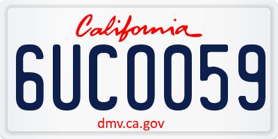 CA license plate 6UCO059