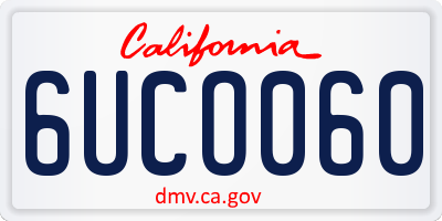 CA license plate 6UCO060