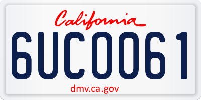 CA license plate 6UCO061