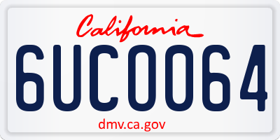CA license plate 6UCO064