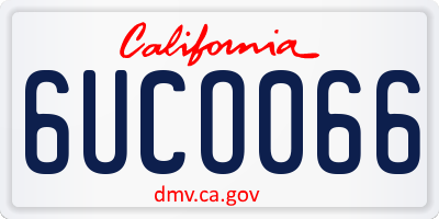 CA license plate 6UCO066