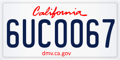 CA license plate 6UCO067