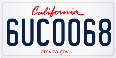 CA license plate 6UCO068