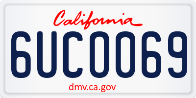 CA license plate 6UCO069