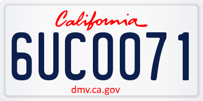 CA license plate 6UCO071
