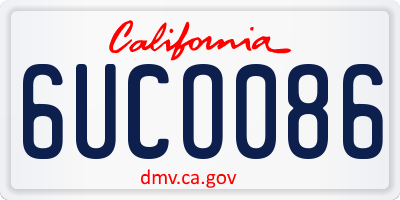 CA license plate 6UCO086