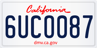 CA license plate 6UCO087