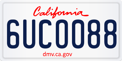 CA license plate 6UCO088