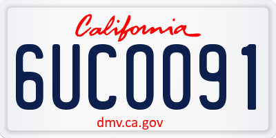 CA license plate 6UCO091
