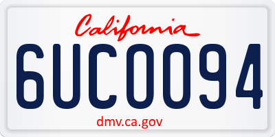 CA license plate 6UCO094
