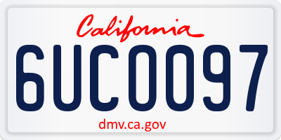 CA license plate 6UCO097