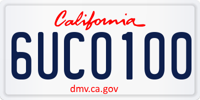 CA license plate 6UCO100