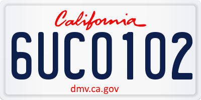 CA license plate 6UCO102