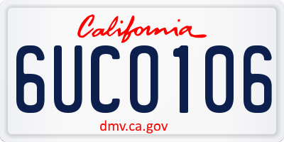 CA license plate 6UCO106