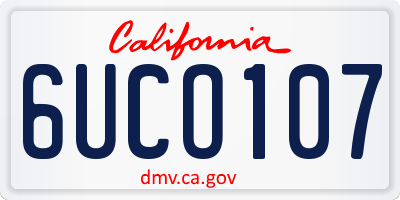 CA license plate 6UCO107