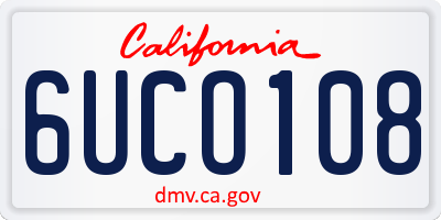CA license plate 6UCO108