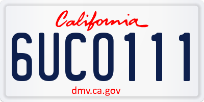 CA license plate 6UCO111