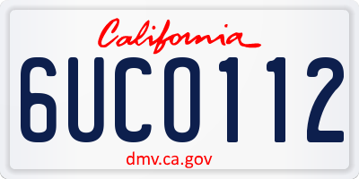 CA license plate 6UCO112