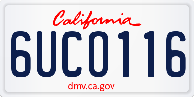 CA license plate 6UCO116