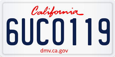 CA license plate 6UCO119