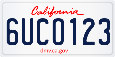 CA license plate 6UCO123