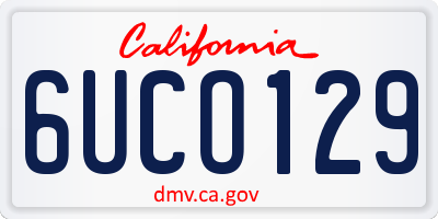 CA license plate 6UCO129