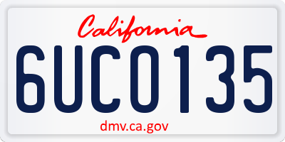 CA license plate 6UCO135