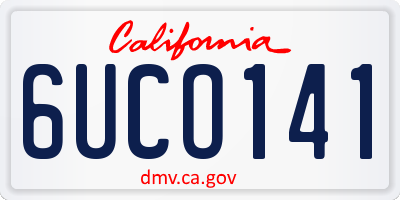 CA license plate 6UCO141