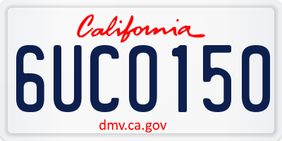 CA license plate 6UCO150
