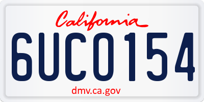 CA license plate 6UCO154