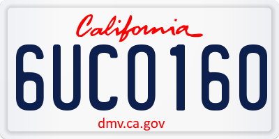 CA license plate 6UCO160