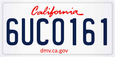 CA license plate 6UCO161