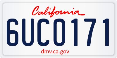 CA license plate 6UCO171