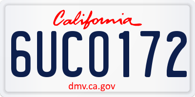 CA license plate 6UCO172