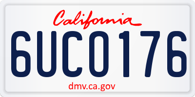 CA license plate 6UCO176