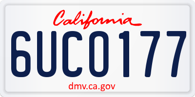 CA license plate 6UCO177