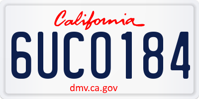 CA license plate 6UCO184