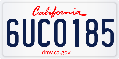 CA license plate 6UCO185
