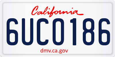 CA license plate 6UCO186
