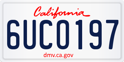 CA license plate 6UCO197